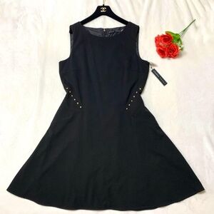 Ivanka Trump Black Studded Fit & Flare Mini Dress